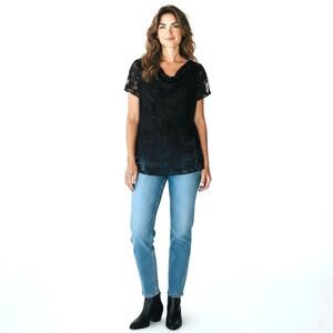 ANOTHER THYME Vintage Floral Burnout Blouse 16W Whimsigoth Nightout Office